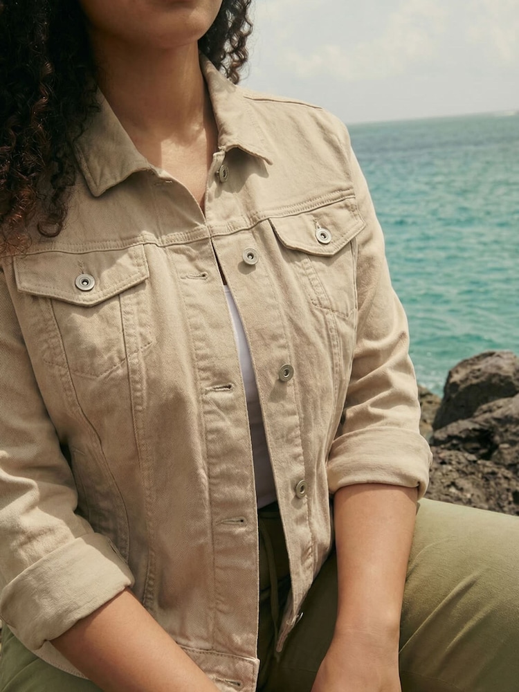 Roman Natural Curve Mid Wash Denim Jacket - Image 4 of 4 Roman Natural Curve Mid Wash Denim Jacket - Image 4 of 4