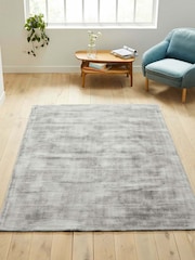 La Redoute Intérieurs Grey Izri Aged Effect Lyocell Rug - Image 1 of 4