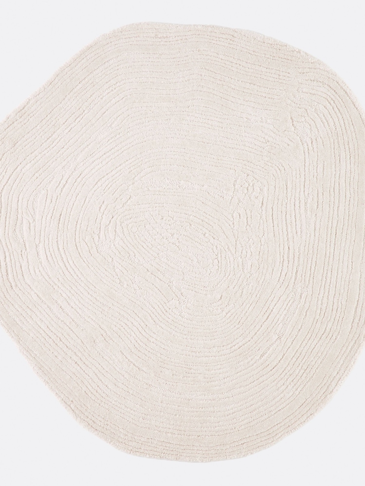 La Redoute Intérieurs Ecru Ostia Pebble-Shaped Wool Rug - Image 2 of 5