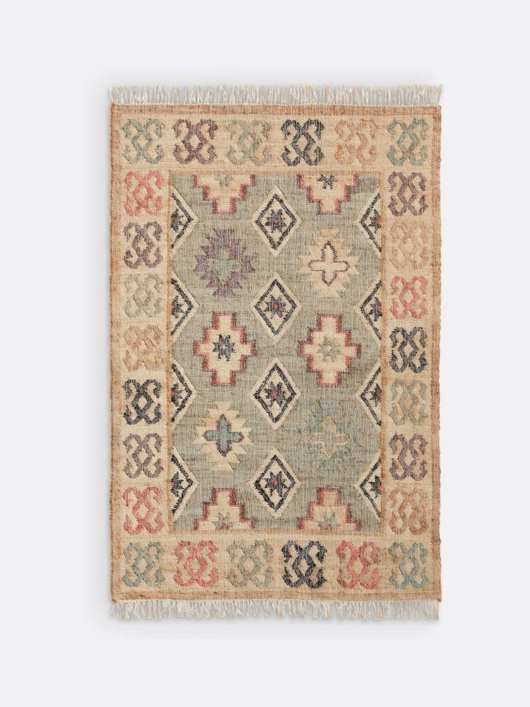 La Redoute Intérieurs Multicolour Kaliny Jute Distressed Kilim Rug - Image 2 of 4 La Redoute Intérieurs Multicolour Kaliny Jute Distressed Kilim Rug - Image 2 of 4