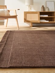 La Redoute Intérieurs Brown Osni Rug in Wool and Cotton - Image 1 of 7