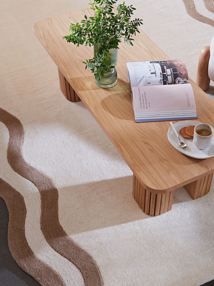 La Redoute Intérieurs Ecru Beige Othelo 100% Wool Rug - Image 1 of 5