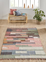 La Redoute Intérieurs Multicolour Kanta Flat Woven Cotton Rug - Image 1 of 4