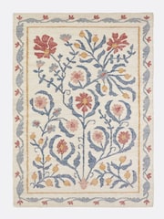 La Redoute Intérieurs Natural Blue Antonia Rug in Jute with Flower Pattern - Image 2 of 5