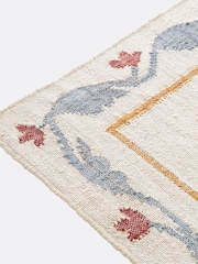 La Redoute Intérieurs Natural Blue Antonia Rug in Jute with Flower Pattern - Image 3 of 5