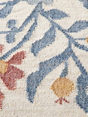 La Redoute Intérieurs Natural Blue Antonia Rug in Jute with Flower Pattern - Image 4 of 5