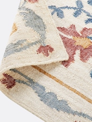 La Redoute Intérieurs Natural Blue Antonia Rug in Jute with Flower Pattern - Image 5 of 5