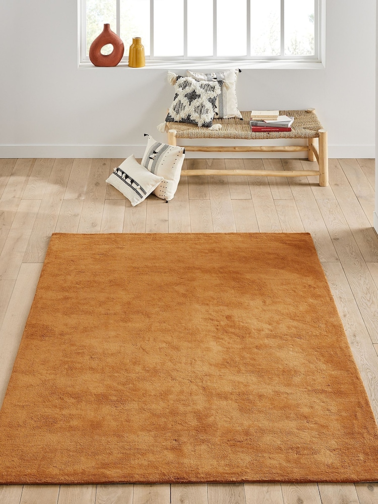 La Redoute Intérieurs Caramel Renzo Tufted Cotton Rug - Image 1 of 4 La Redoute Intérieurs Caramel Renzo Tufted Cotton Rug - Image 1 of 4