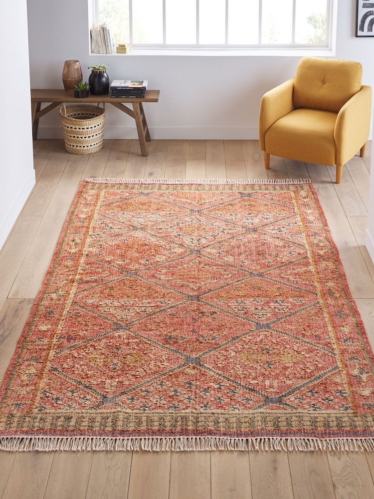 La Redoute Intérieurs Multicolour Saliha Kilim Jute Cotton Rug - Image 1 of 5 La Redoute Intérieurs Multicolour Saliha Kilim Jute Cotton Rug - Image 1 of 5