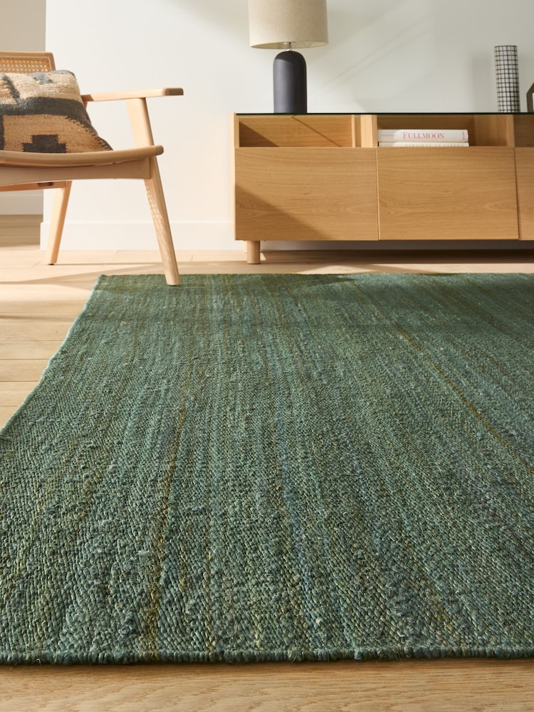 La Redoute Intérieurs Green Tanora Jute and Cotton Rug - Image 1 of 6 La Redoute Intérieurs Green Tanora Jute and Cotton Rug - Image 1 of 6