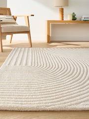 La Redoute Intérieurs Ecru Melko 100% Wool Graphic Print Rug - Image 1 of 5