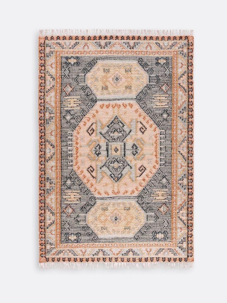 La Redoute Intérieurs Multicolour Uzzo Aged Effect Kilim Wool Mix Rug - Image 2 of 4 La Redoute Intérieurs Multicolour Uzzo Aged Effect Kilim Wool Mix Rug - Image 2 of 4