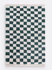 La Redoute Intérieurs Green Danito Checkerboard Rug - Image 2 of 4