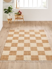 La Redoute Intérieurs Natural Ionisa Checkerboard 78% Jute Rug - Image 1 of 3