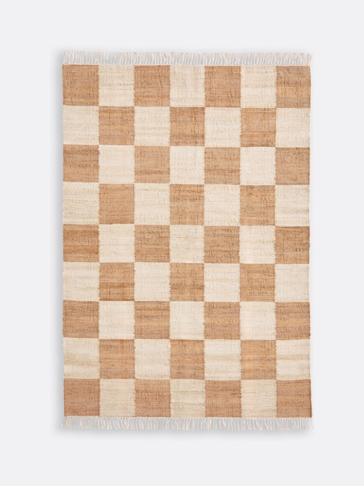 La Redoute Intérieurs Natural Ionisa Checkerboard 78% Jute Rug - Image 3 of 3