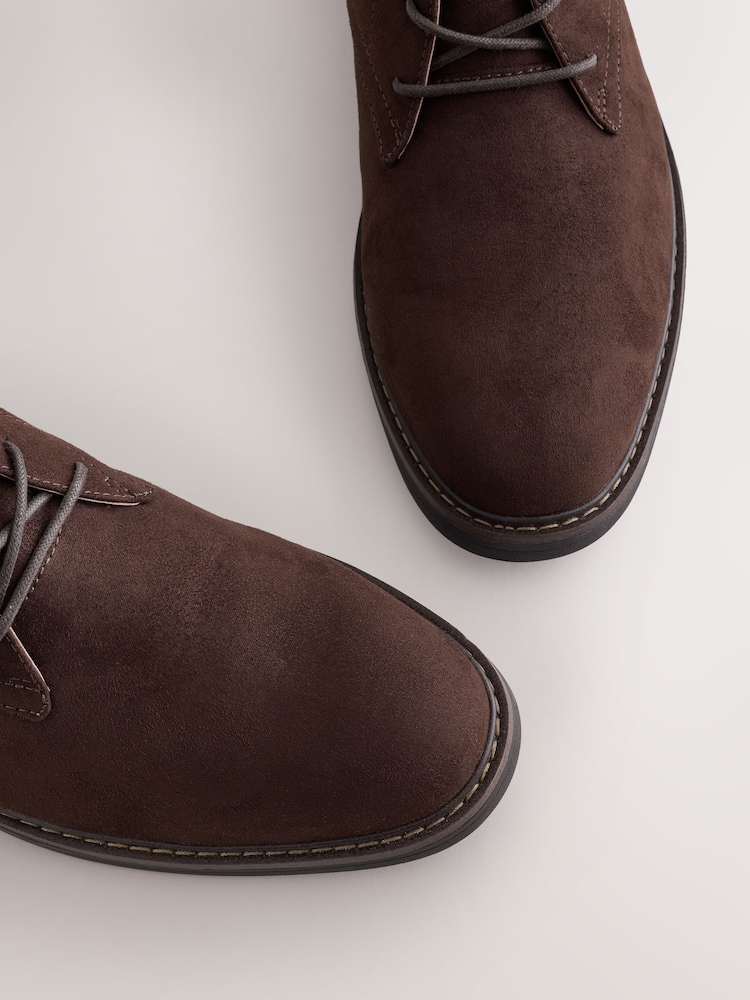 Brown Suedette Chukka Boots - Image 5 of 5 Brown Suedette Chukka Boots - Image 5 of 5