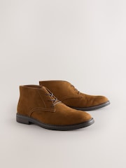 Tan Brown Suedette Chukka Boots - Image 1 of 5