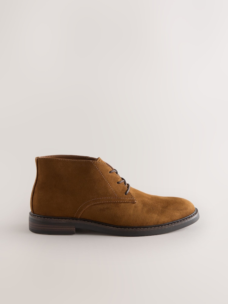 Tan Brown Suedette Chukka Boots - Image 2 of 5 Tan Brown Suedette Chukka Boots - Image 2 of 5