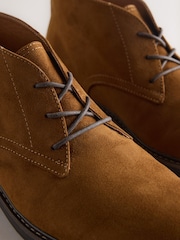 Tan Brown Suedette Chukka Boots - Image 3 of 5