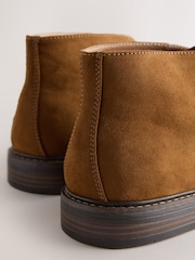 Tan Brown Suedette Chukka Boots - Image 4 of 5