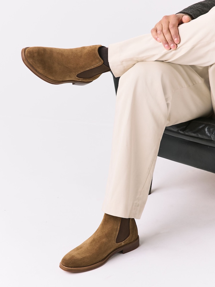 Tan Brown Suede Chelsea Boots - Image 2 of 7 Tan Brown Suede Chelsea Boots - Image 2 of 7