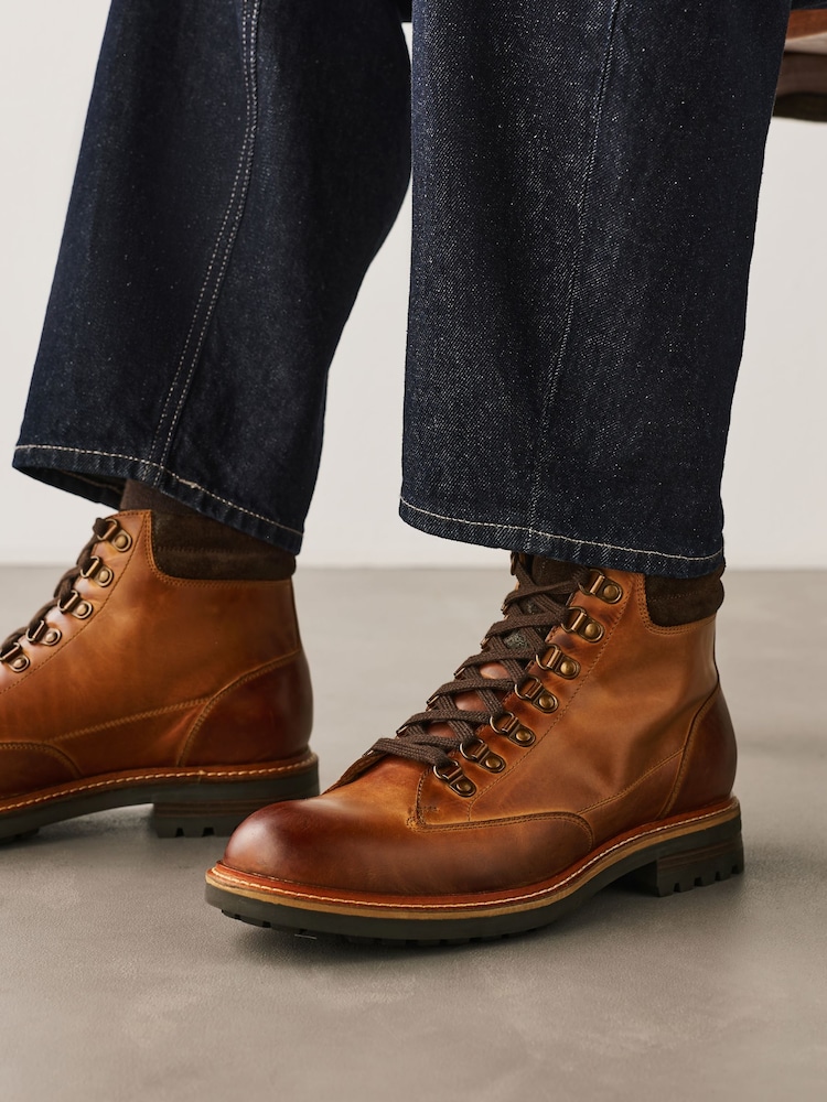 Tan Brown Leather Tall Boots - Image 2 of 7 Tan Brown Leather Tall Boots - Image 2 of 7