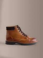 Tan Brown Leather Tall Boots - Image 4 of 7