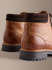 Tan Brown Leather Tall Boots - Image 6 of 7