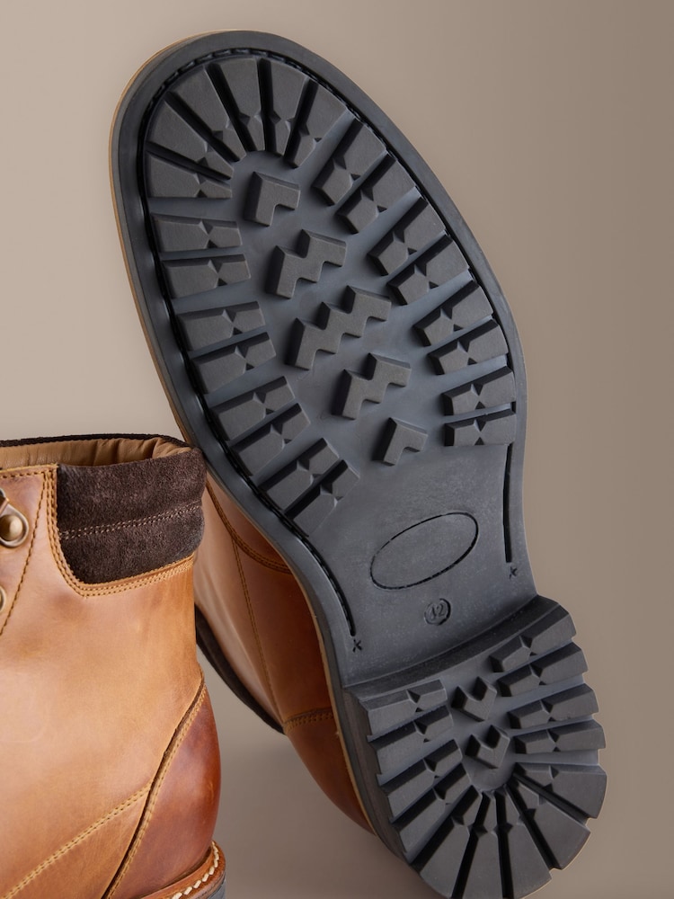 Tan Brown Leather Tall Boots - Image 7 of 7 Tan Brown Leather Tall Boots - Image 7 of 7