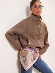 Lipsy Pink and Cream Satin Square Multi Way Head Scarf - Image 1 of 7
