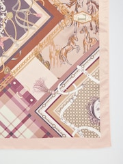 Lipsy Pink and Cream Satin Square Multi Way Head Scarf - Image 6 of 7