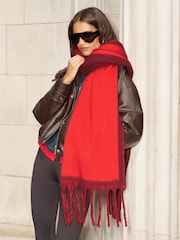 Rojo - Lipsy Reversible Brushed Scarf - Imagen 1 de 6