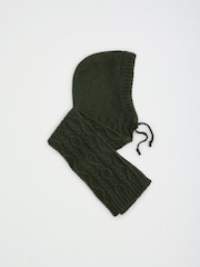 Verde oscuro - Lipsy Cable Knit Hooded Scarf - Imagen 4 de 6