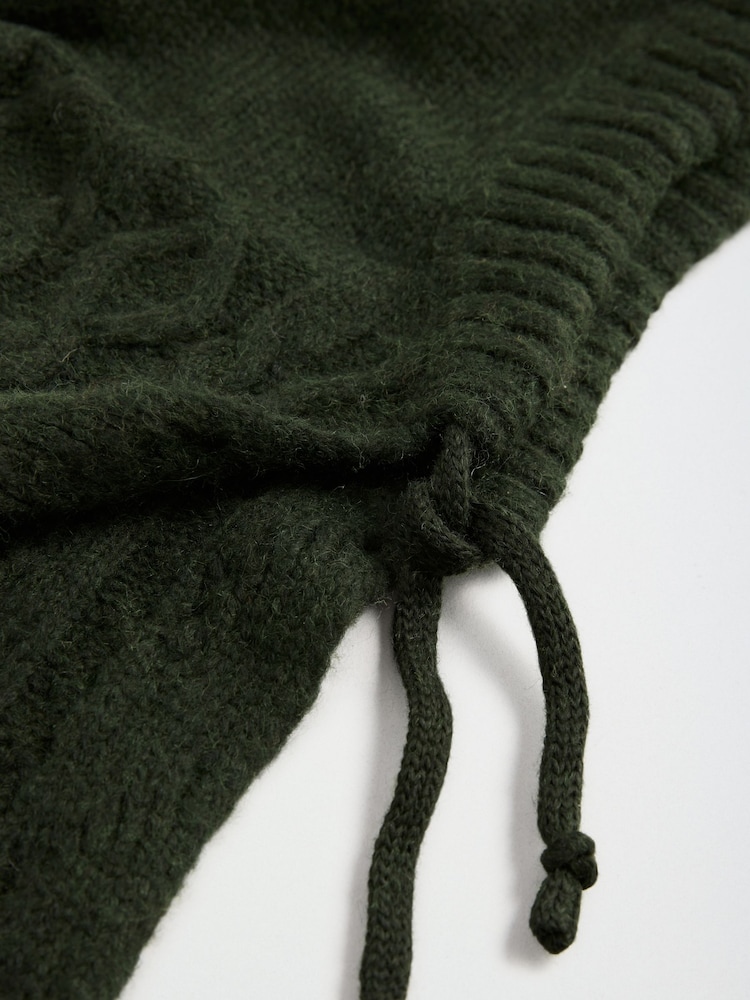 Verde oscuro - Lipsy Cable Knit Hooded Scarf - Imagen 6 de 6