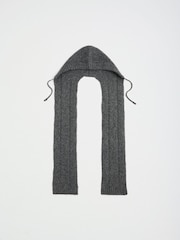 Gris oscuro - Lipsy Cable Knit Hooded Scarf - Imagen 2 de 3