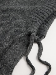 Gris oscuro - Lipsy Cable Knit Hooded Scarf - Imagen 3 de 3