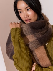 Lipsy Brown Check Brushed Scarf - Image 2 of 5