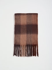 Lipsy Brown Check Brushed Scarf - Image 3 of 5