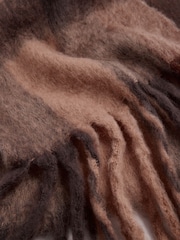 Lipsy Brown Check Brushed Scarf - Image 4 of 5