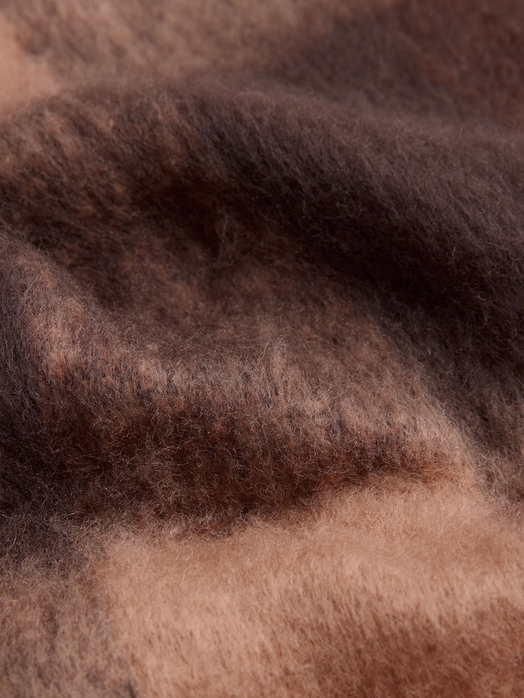 Lipsy Brown Check Brushed Scarf - Image 5 of 5