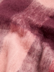 Lipsy Berry Pink Check Brushed Scarf - Image 6 of 7