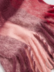 Lipsy Berry Pink Check Brushed Scarf - Image 7 of 7