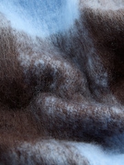 Lipsy Blue Check Brushed Scarf - Image 6 of 7