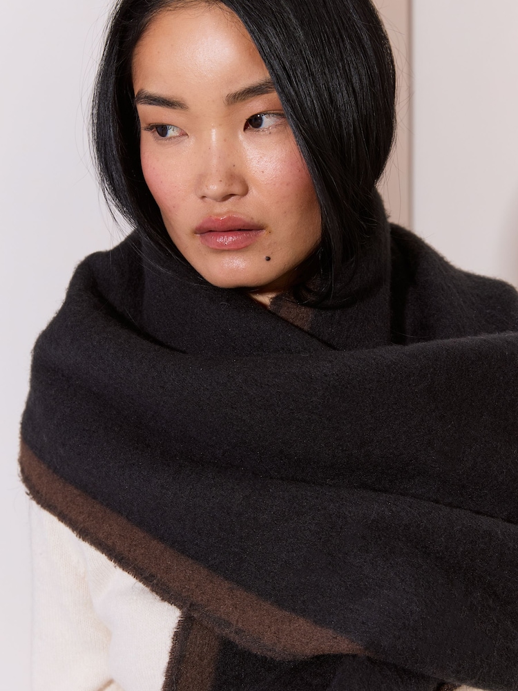 Negro/marrón - Lipsy Reversible Brushed Scarf - Imagen 2 de 7