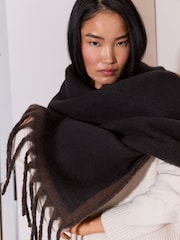 Negro/marrón - Lipsy Reversible Brushed Scarf - Imagen 4 de 7