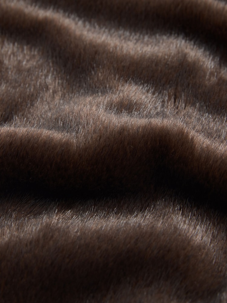 Marrón chocolate - Lipsy Faux Fur Stole Scarf - Imagen 2 de 3