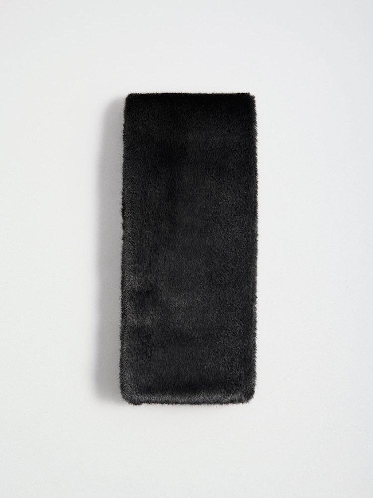 Negro - Lipsy Faux Fur Stole Scarf - Imagen 1 de 3