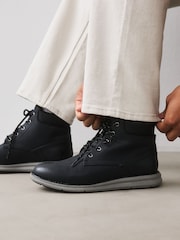 Black Borg Lined Casual Boots - Image 2 of 2