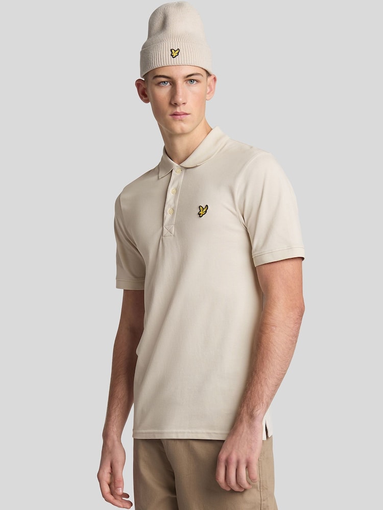 Lyle & Scott Beige Classic Polo T-Shirt - Image 1 of 5 Lyle & Scott Beige Classic Polo T-Shirt - Image 1 of 5