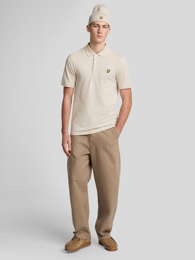 Lyle & Scott Beige Classic Polo T-Shirt - Image 2 of 5 Lyle & Scott Beige Classic Polo T-Shirt - Image 2 of 5